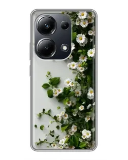 Чехол для Xiaomi POCO M6 Pro с картинкой «Ветка мелких белых цветов»