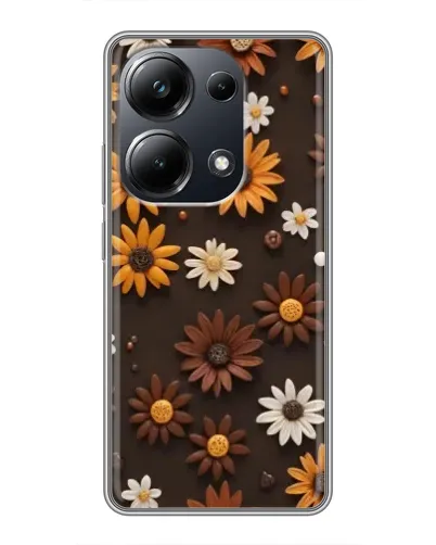 Чехол для Xiaomi POCO M6 Pro с картинкой «Узор из маленьких подсолнухов»