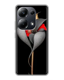 Чехол для Xiaomi POCO M6 Pro с картинкой «Серебряный фантазийный цветок»
