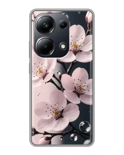 Чохол для Xiaomi POCO M6 Pro з картинкою «Ніжня сакура та краплі» Чохол для Xiaomi POCO M6 Pro з картинкою «Ніжня сакура та краплі»