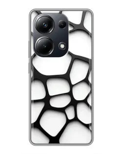 Чехол для Xiaomi POCO M6 Pro с картинкой «Белая объемная сетка»
