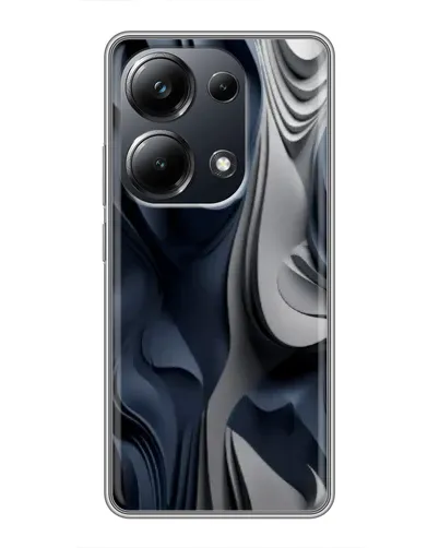 Чехол для Xiaomi POCO M6 Pro с картинкой «Объемные синие складки» Чехол для Xiaomi POCO M6 Pro с картинкой «Объемные синие складки»