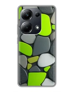 Чехол для Xiaomi POCO M6 Pro с картинкой «Яркая неоновая галька»