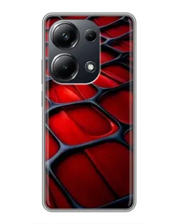 Чехол для Xiaomi POCO M6 Pro с картинкой «Красная глянцевая сетка»