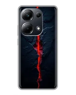 Чехол для Xiaomi POCO M6 Pro с картинкой «Kрасная лавовая трещина»