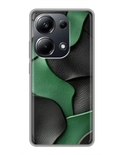 Чехол для Xiaomi POCO M6 Pro с картинкой «Зеленые кожаные волны» Чехол для Xiaomi POCO M6 Pro с картинкой «Зеленые кожаные волны»