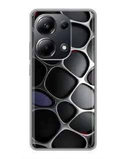Чехол для Xiaomi POCO M6 Pro с картинкой «Объемная темная решетка»