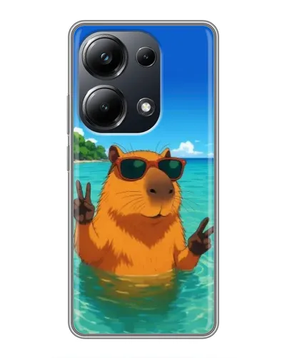 Чехол для Xiaomi POCO M6 Pro с картинкой «Морская капибара»