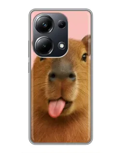 Чохол для Xiaomi POCO M6 Pro з картинкою «Капібара з язиком»