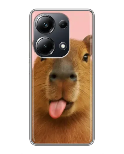 Чехол для Xiaomi POCO M6 Pro с картинкой «Капибара с языком»