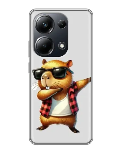 Чехол для Xiaomi POCO M6 Pro с картинкой «Капибара рэпер даб»