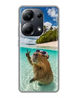 Чохол для Xiaomi POCO M6 Pro з картинкою «Капібара на морі»