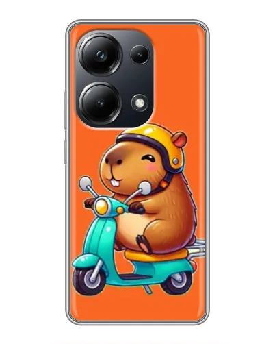 Чехол для Xiaomi POCO M6 Pro с картинкой «Капибара на скутере»