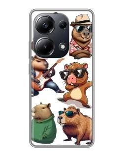 Чохол для Xiaomi POCO M6 Pro з картинкою «Круті капібари музиканти»