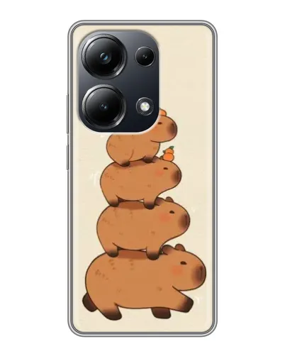 Чехол для Xiaomi POCO M6 Pro с картинкой «Башня из капибар»