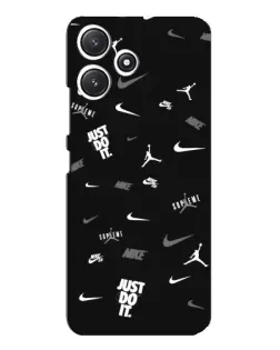 Чехол для Xiaomi POCO M6 с картинкой «Nike Black Pattern»