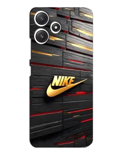Чехол для Xiaomi POCO M6 с картинкой «Золотой Nike на металле»