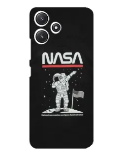 Чехол для Xiaomi POCO M6 с картинкой «NASA — шагаем по Луне»
