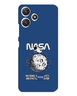 Чехол для Xiaomi POCO M6 с картинкой «NASA — лунная миссия»