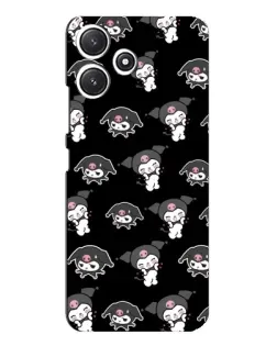 Чехол для Xiaomi POCO M6 с картинкой «Черный паттерн Kuromi»