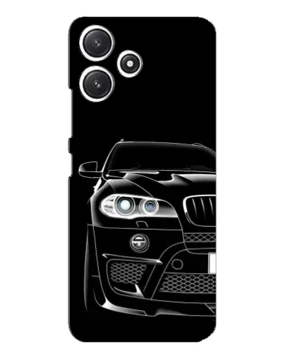 Чехол для Xiaomi POCO M6 с картинкой «Темный силуэт BMW»