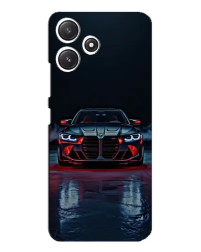 Чехол для Xiaomi POCO M6 с картинкой «BMW на мокрой дороге»