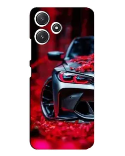 Чохол для Xiaomi POCO M6 з картинкою «Спортивна BMW та квіти»