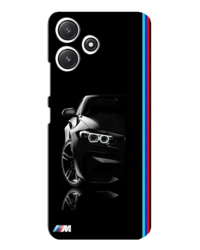 Чехол для Xiaomi POCO M6 с картинкой «Силуэт BMW в темноте»