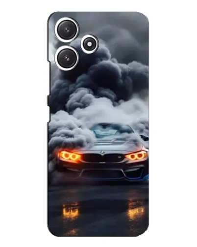 Чехол для Xiaomi POCO M6 с картинкой «BMW в дыму»