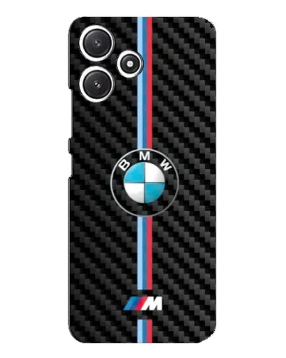 Чехол для Xiaomi POCO M6 с картинкой «Эмблема BMW и карбон»