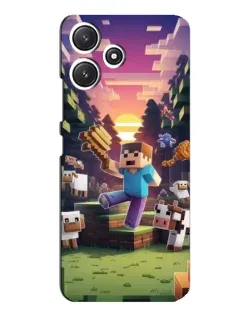 Чехол для Xiaomi POCO M6 с картинкой «Стив на ферме»