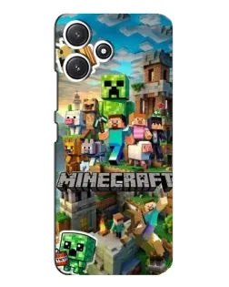 Чехол для Xiaomi POCO M6 с картинкой «Замок Minecraft»