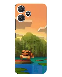 Чехол для Xiaomi POCO M6 с картинкой «Майнкрафт закат солнца»