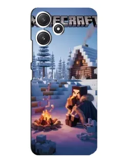 Чехол для Xiaomi POCO M6 с картинкой «Зимний Minecraft»