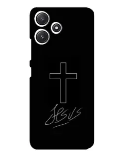 Чехол для Xiaomi POCO M6 с картинкой «Графический крест Jesus»