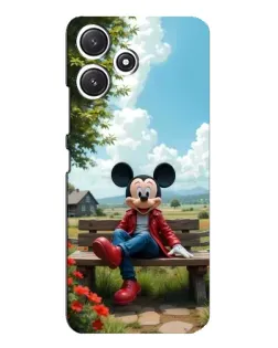 Чехол для Xiaomi POCO M6 с картинкой «Микки на скамейке»