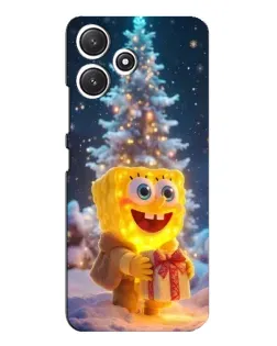 Чехол для Xiaomi POCO M6 с картинкой «Рождественский Спанч Боб»