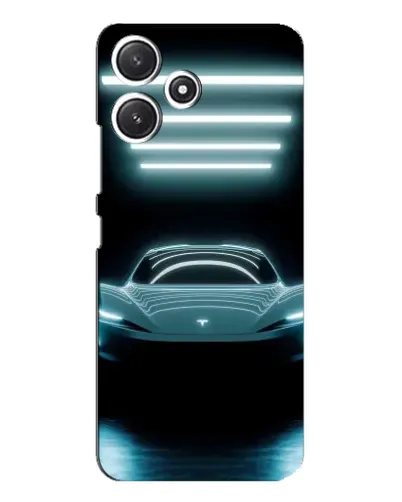 Чехол для Xiaomi POCO M6 с картинкой «Tesla в неоне»