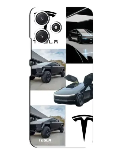 Чехол для Xiaomi POCO M6 с картинкой «Коллаж Cybertruck Tesla»