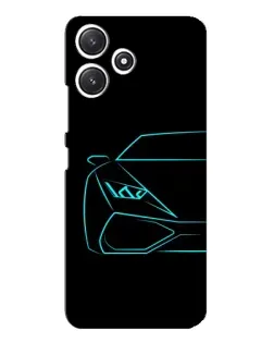 Чехол для Xiaomi POCO M6 с картинкой «Голубой силуэт Lamborghini»