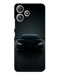Чехол для Xiaomi POCO M6 с картинкой «Черный Lamborghini Aventador»