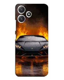 Чехол для Xiaomi POCO M6 с картинкой «Lamborghini в огне»
