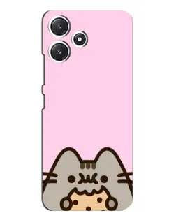 Чехол для Xiaomi POCO M6 с картинкой «Pusheen и печенье»