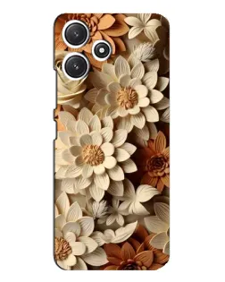 Чохол для Xiaomi POCO M6 з картинкою «Бежевий флористичний декор»
