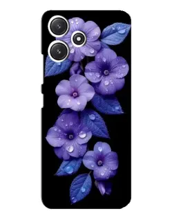 Чохол для Xiaomi POCO M6 з картинкою «Фіолетові квіти з росою»