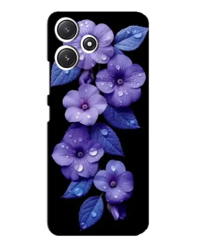 Чохол для Xiaomi POCO M6 з картинкою «Фіолетові квіти з росою»