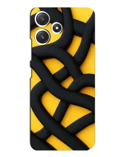 Чохол для Xiaomi POCO M6 з картинкою «Чорне жовте переплетення»