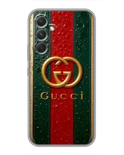 Чехол для Xiaomi Poco M7 Plus с картинкой «Gucci — фирменная полоса и золото» Чехол для Xiaomi Poco M7 Plus с картинкой «Gucci — фирменная полоса и золото»