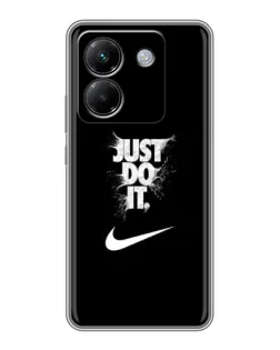 Чехол для Xiaomi Poco M7 Pro 5G с картинкой «Текстовый принт Nike»