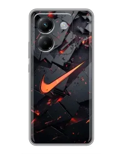 Чехол для Xiaomi Poco M7 Pro 5G с картинкой «Nike — эффект разломов»